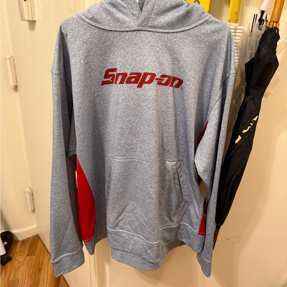 Snap Blue and Red Sweatshirt Hoodie